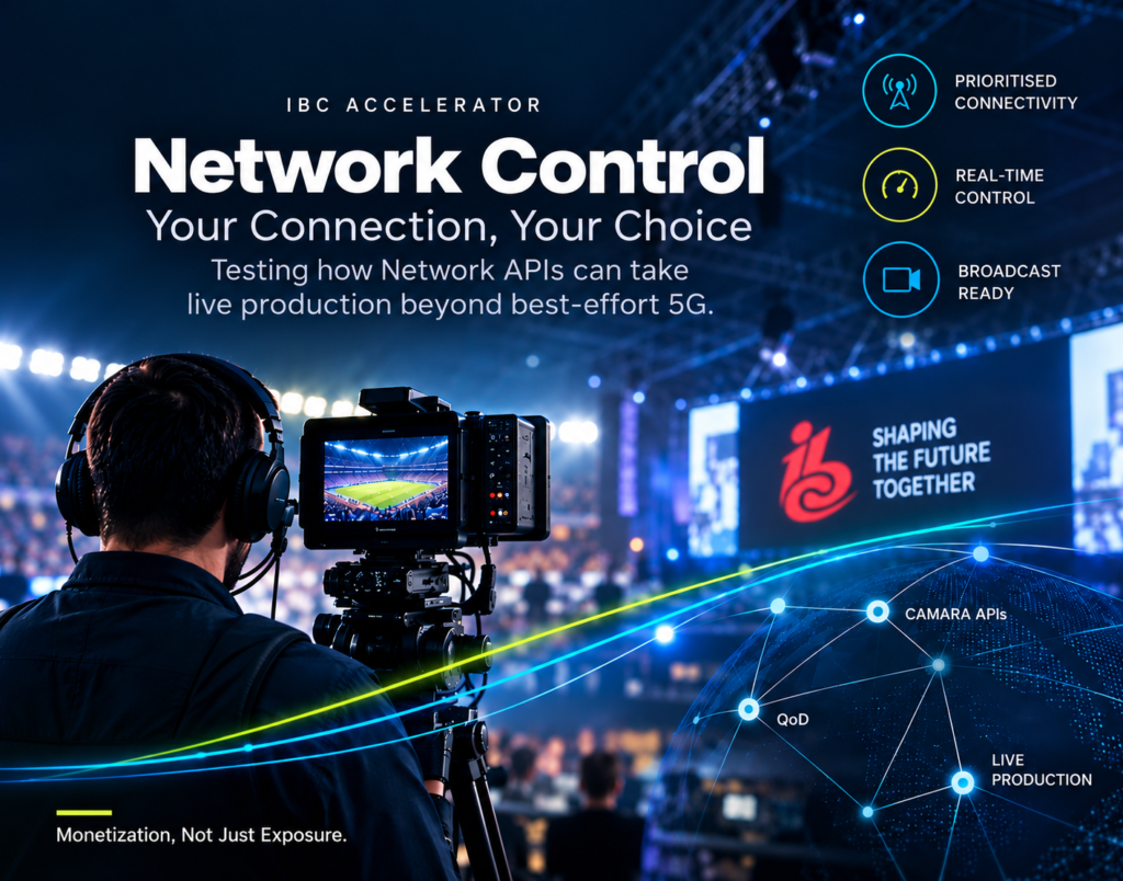 IBC Accelerator Network Control project for live broadcast using Network APIs and Quality on Demand